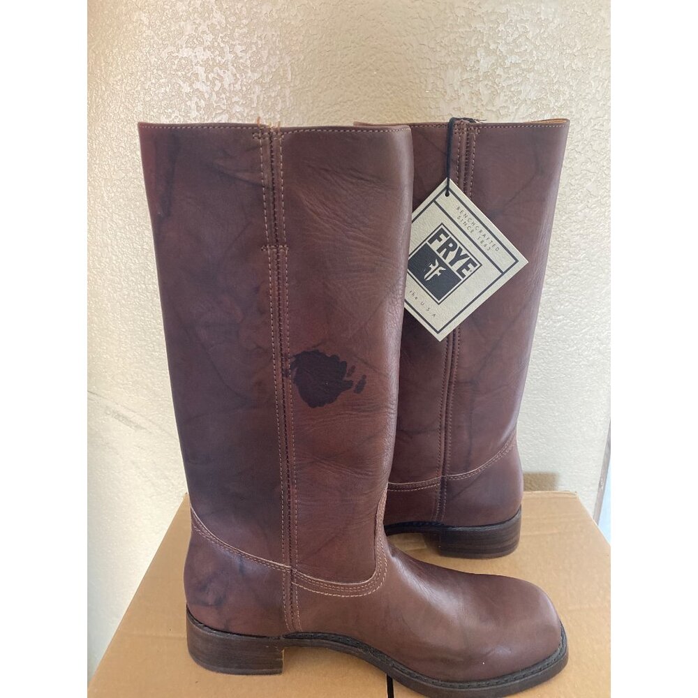 Frye 14L Brown Leather Campus Boots Men's 11 #87290 White Label NWOB Vtg 1980s - Picture 5 of 15